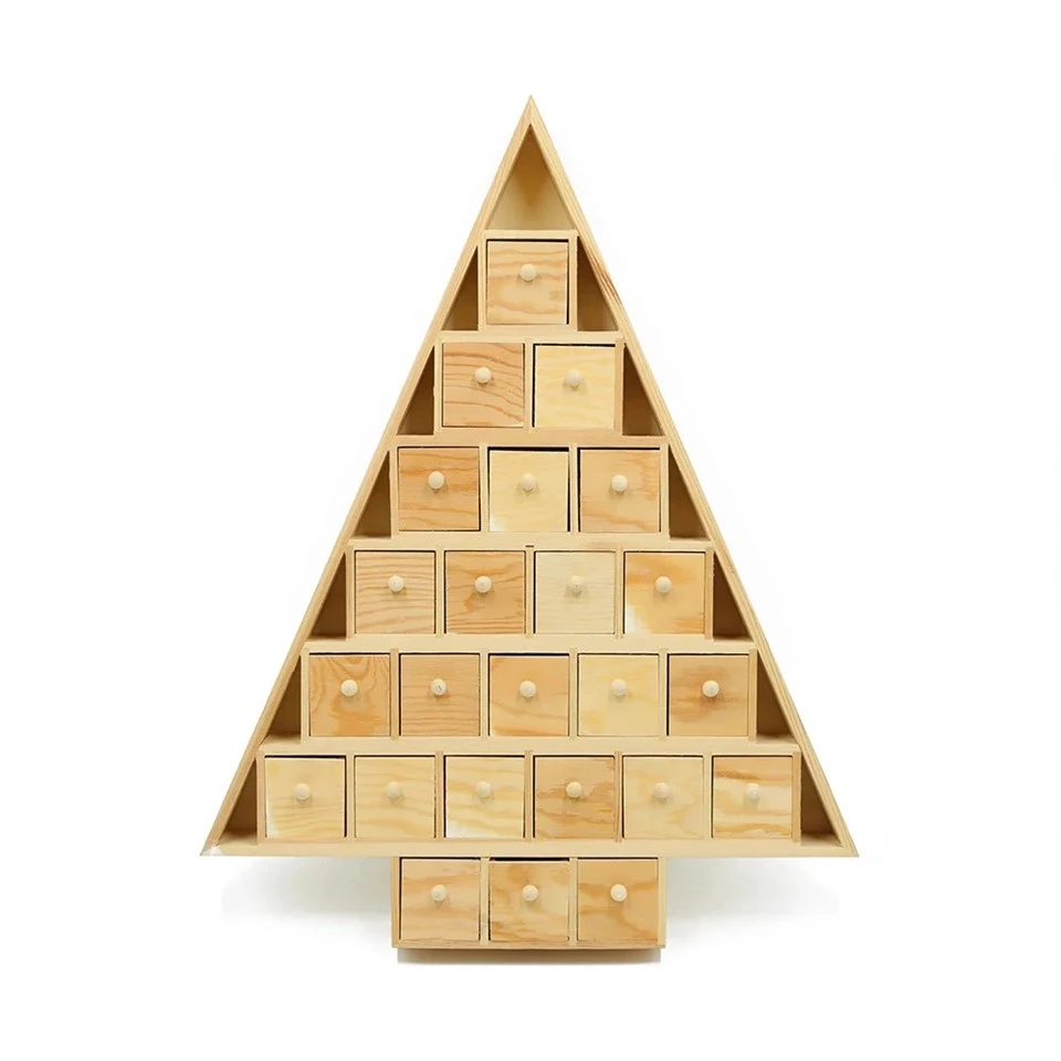 Uferdig adventskalender med 24 skuffer